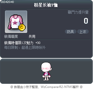 粉星长袖T恤 Tooltip