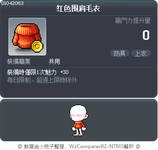 红色围肩毛衣 Tooltip