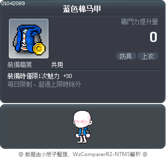 蓝色棉马甲 Tooltip
