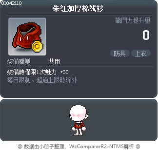 朱红加厚棉线衫 Tooltip