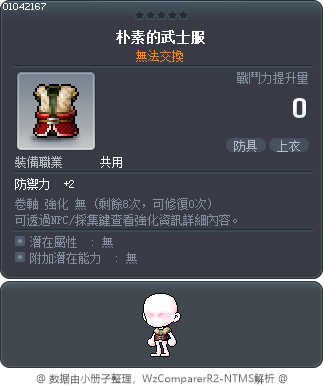 朴素的武士服 Tooltip