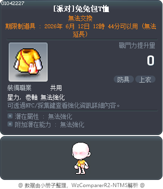 [派对]兔兔包T恤 Tooltip