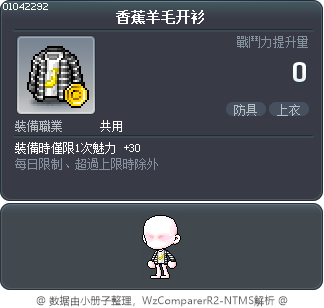 香蕉羊毛开衫 Tooltip