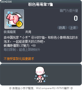 粉色萌萌象T恤 Tooltip