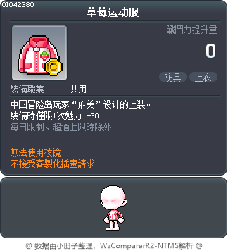 草莓运动服 Tooltip