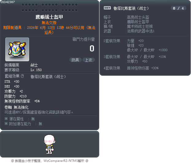 鹰眼战士盔甲 Tooltip