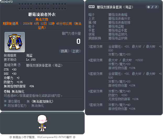 蘑菇流浪者外衣 Tooltip