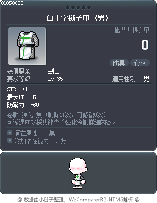 白十字锁子甲 Tooltip