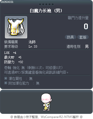 白魔力长袍 Tooltip