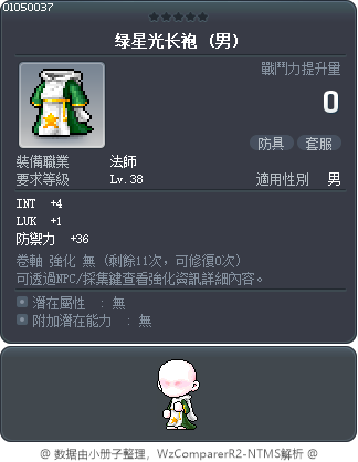 绿星光长袍 Tooltip