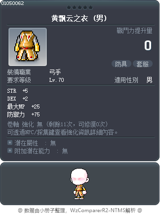 黄飘云之衣 Tooltip