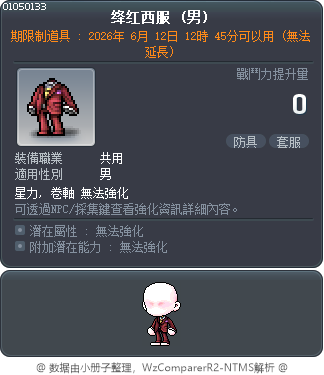 绛红西服 Tooltip