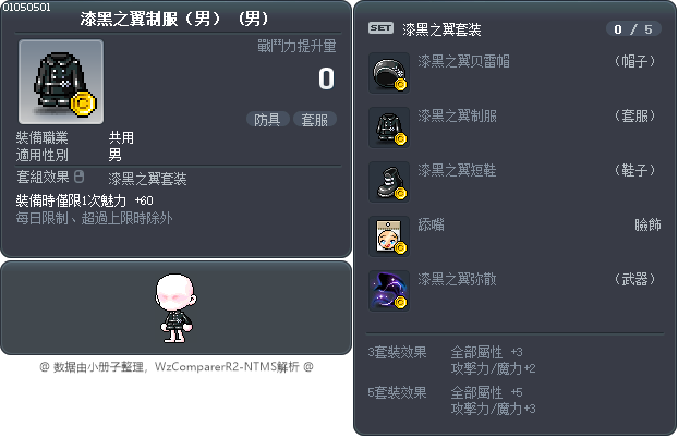 漆黑之翼制服（男） Tooltip
