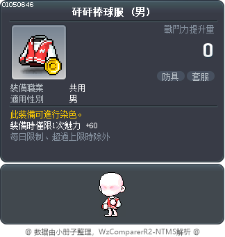 砰砰棒球服 Tooltip