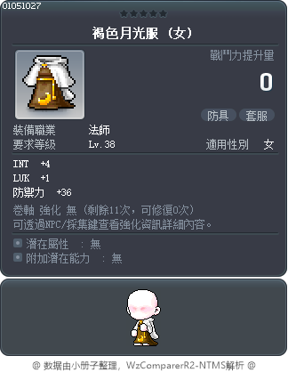 褐色月光服 Tooltip
