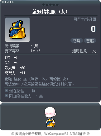 蓝妖精礼服 Tooltip