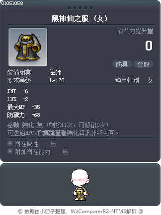 黑神仙之服 Tooltip