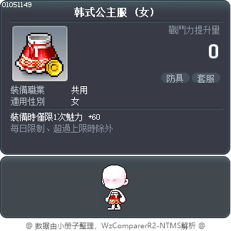 韩式公主服 Tooltip