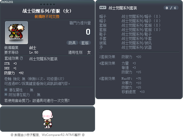 战士觉醒系列/套服 Tooltip
