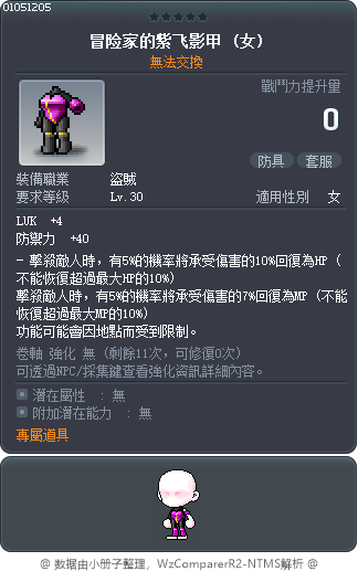 冒险家的紫飞影甲 Tooltip