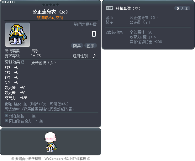 公正连身衣 Tooltip