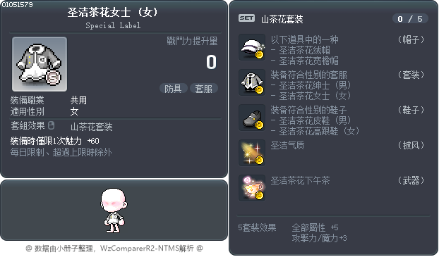 圣洁茶花女士 Tooltip