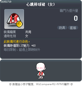 心跳棒球裙 Tooltip