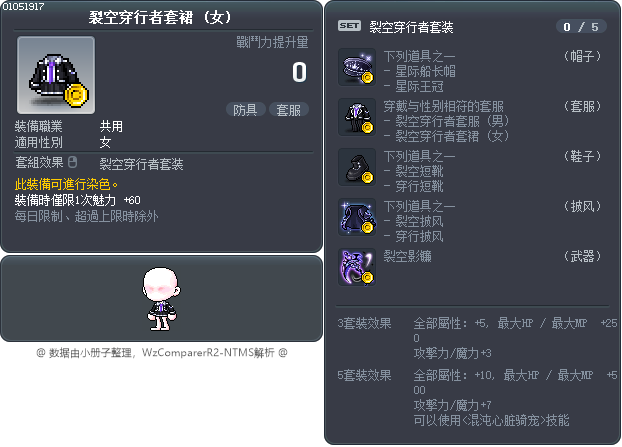 裂空穿行者套裙 Tooltip