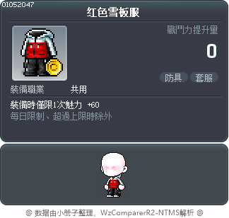 红色雪板服 Tooltip