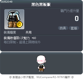 黑色黑板服 Tooltip