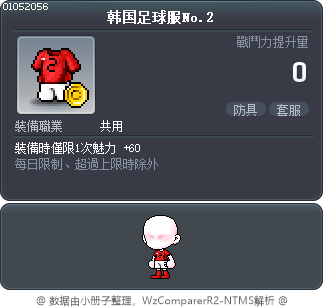 韩国足球服No.2 Tooltip