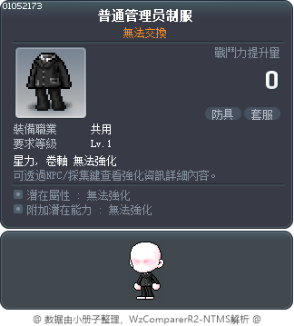 普通管理员制服 Tooltip