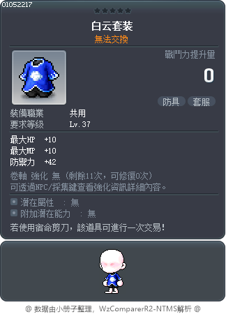 雲之服 Tooltip