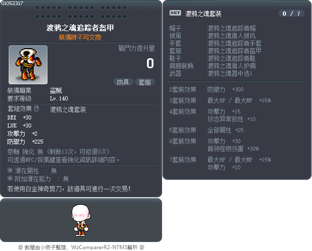 渡鸦之魂追踪者盔甲 Tooltip