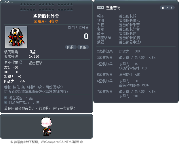 鲨齿船长外套 Tooltip