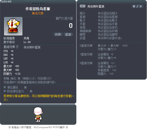 传说冒险岛套服 Tooltip