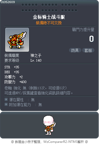 金标骑士战斗服 Tooltip
