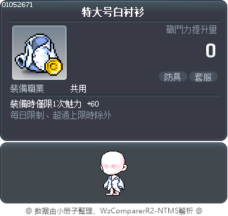 特大号白衬衫 Tooltip