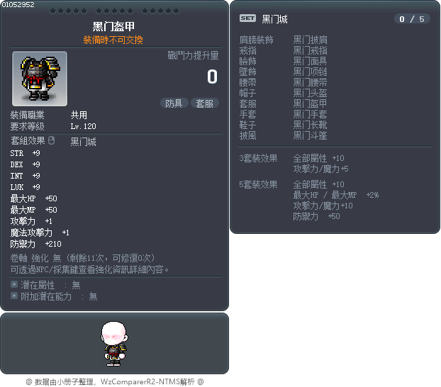 黑门盔甲 Tooltip