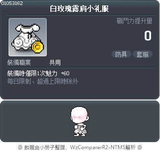 白玫瑰露肩小礼服 Tooltip