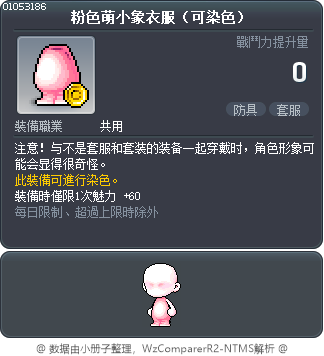 粉色萌小象衣服（可染色） Tooltip