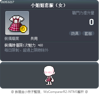 小姐姐套服（女） Tooltip