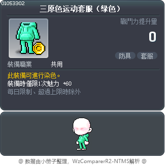 三原色运动套服（绿色） Tooltip