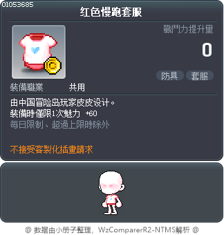 红色慢跑套服 Tooltip