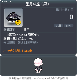 星月斗篷（男） Tooltip