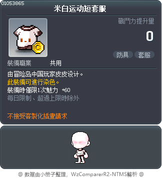 米白运动短套服 Tooltip