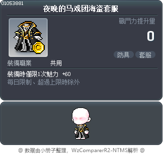 夜晚的马戏团海盗套服 Tooltip