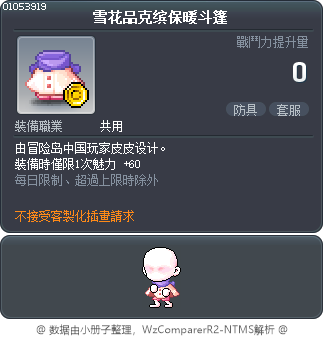 雪花品克缤保暖斗篷 Tooltip