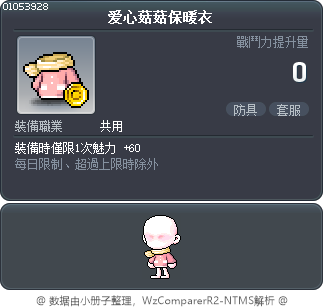 爱心菇菇保暖衣 Tooltip