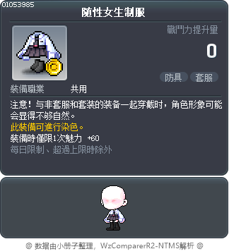 随性女生制服 Tooltip